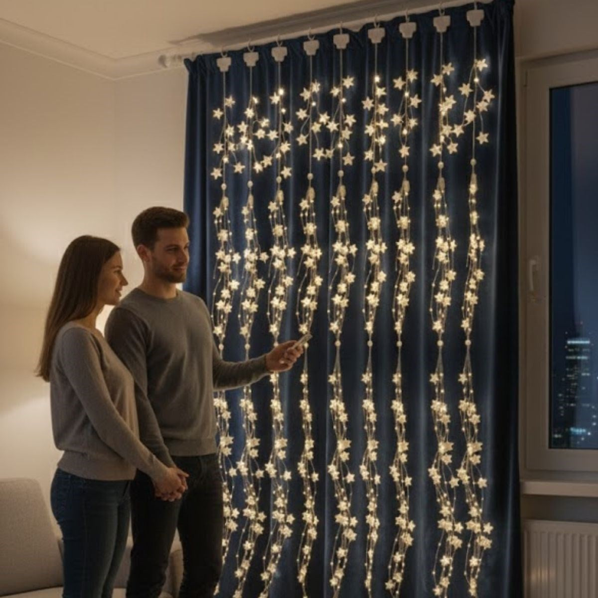 Saçaklı 3*3 Metre Yıldız Boncuklu Dekor Led USB Ev, Oda ve Organizasyon Dekoru hakkında ürün açıklaması (5347)