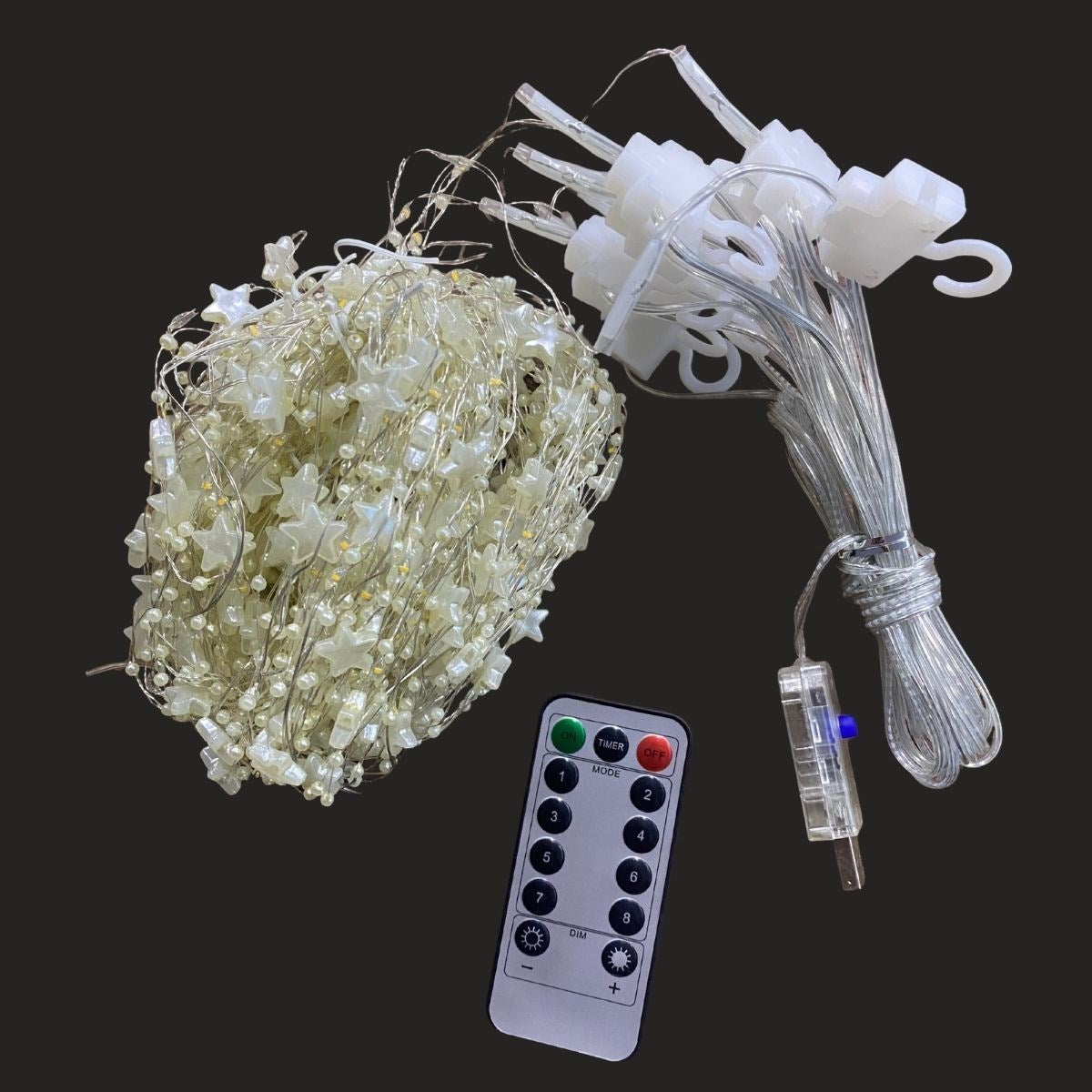 Saçaklı 3*3 Metre Yıldız Boncuklu Dekor Led USB Ev, Oda ve Organizasyon Dekoru hakkında ürün açıklaması (5347)