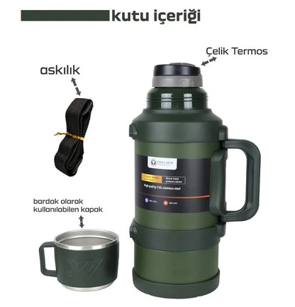 Safe Paslanmaz Çelik 3.2 Litre Termos 48 Saat Sıcak Soğuk Tutma (5347)