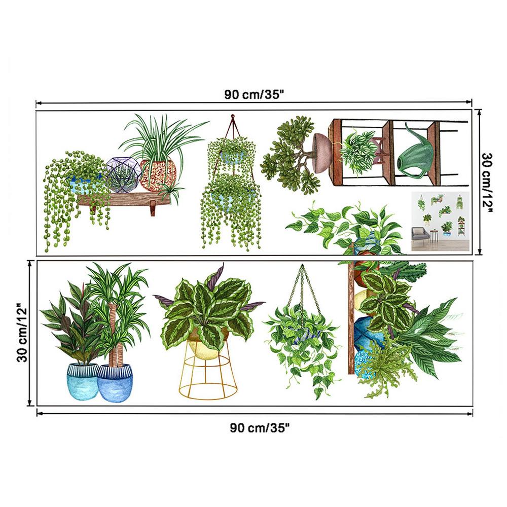Potted Flower Design Adhesive Sticker (5347)