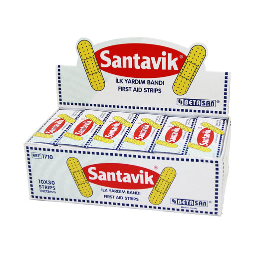SANTAVİK 10 x 30 YARA BANTI = 1 KUTU İÇİNDE 300 ADET YARA BANDI VARDIR (5347)