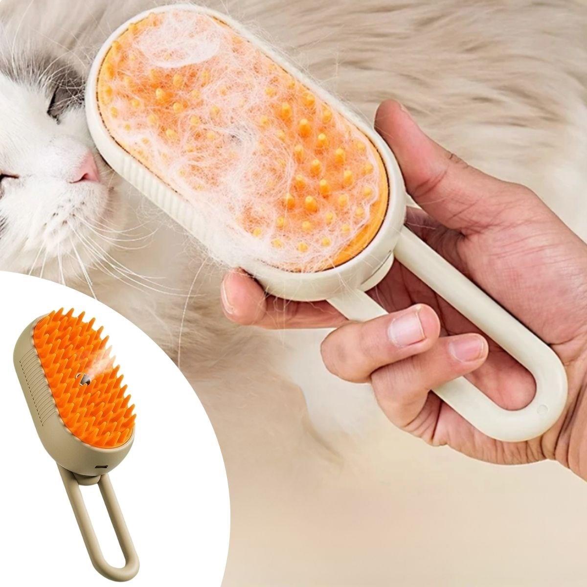 Saplı Su Püskürtmeli Kedi Köpek Fırçası Masaj Etkili Tüy Toplama Tarağı (5347)