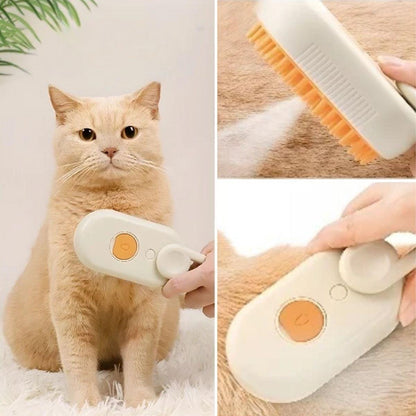 Saplı Su Püskürtmeli Kedi Köpek Fırçası Masaj Etkili Tüy Toplama Tarağı (5347)