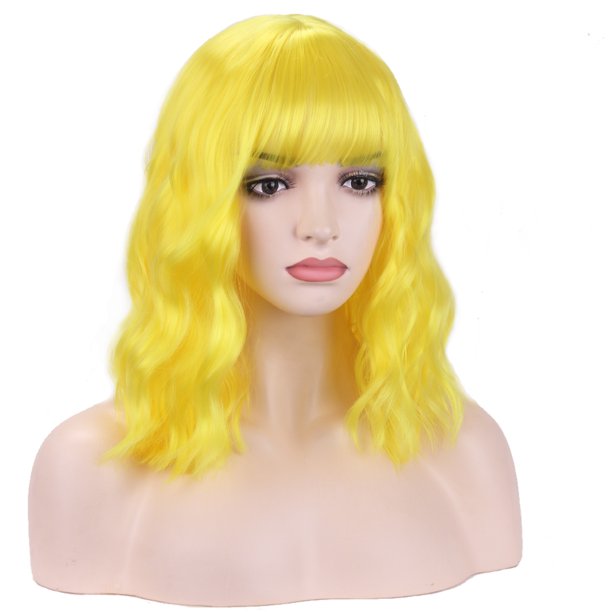 Long Wavy Yellow Party Wig (5347)
