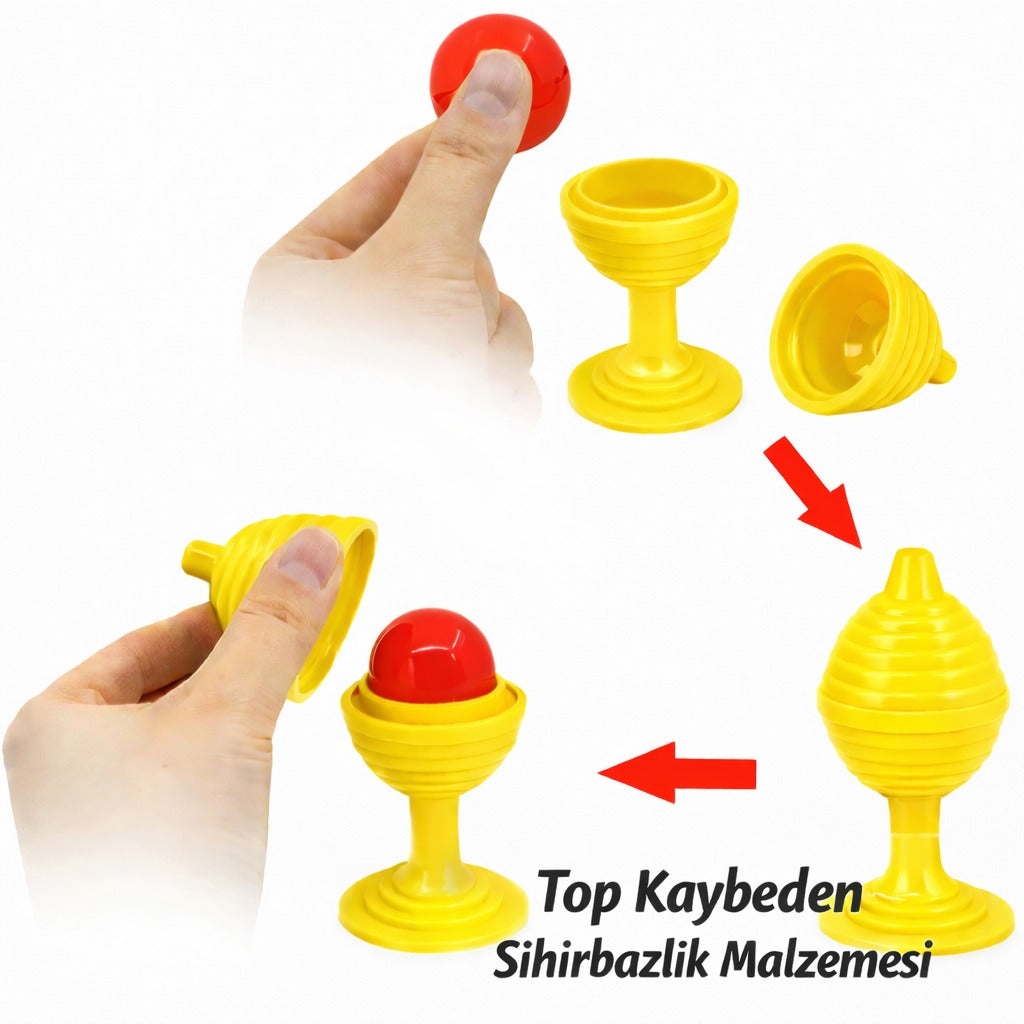 Sarı Renk Sihirli Kupa Top Kaybetme Oyunu 7 cm (5347)