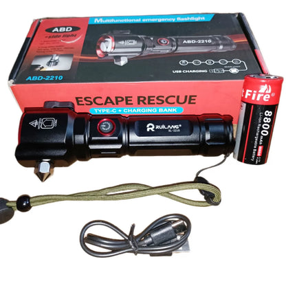 Şarjlı El Feneri  Yüksek Güçlü LED Işık USB ile Şarj ESCAPE RESCUE (5347)