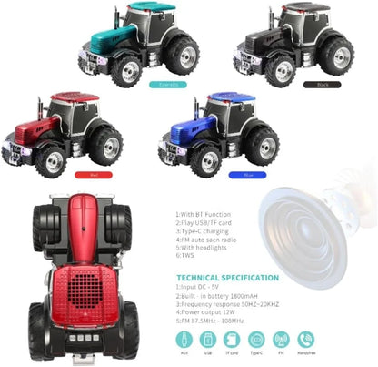 Şarjlı Nostaljik Traktör Tasarımlı Usb/aux Çıkışlı Fm Radyolu Bluetooth Hoparlör Speaker (5347)