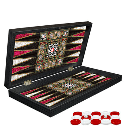 Classic Mother-of-Pearl Inlaid Backgammon Model 1