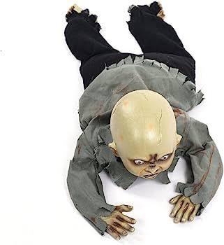 زينة شبح زومبي طفل زاحف متحرك على الأرض بصوت وضوء ومستشعر 30x85 سم (5347)