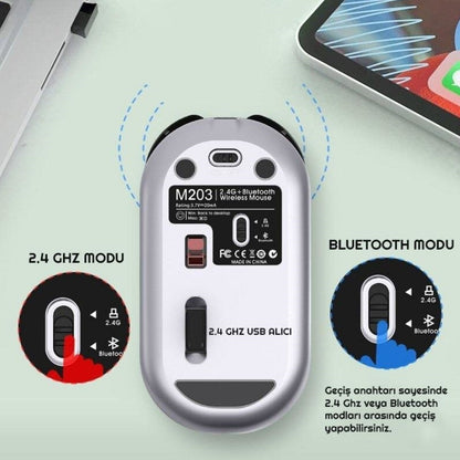 Sessiz Kablosuz Mouse - Wireless Optik Mouse, Sessiz Tıklama, Ergonomik Tasarım (5347)