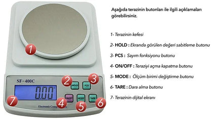 ميزان رقمي SF 400C Plus 600 جرام / 0.01 جرام (5347)