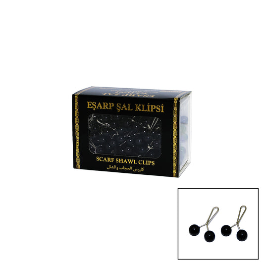 BLACK 100 PIECES SCARF - SHAWL CLIP (5347)