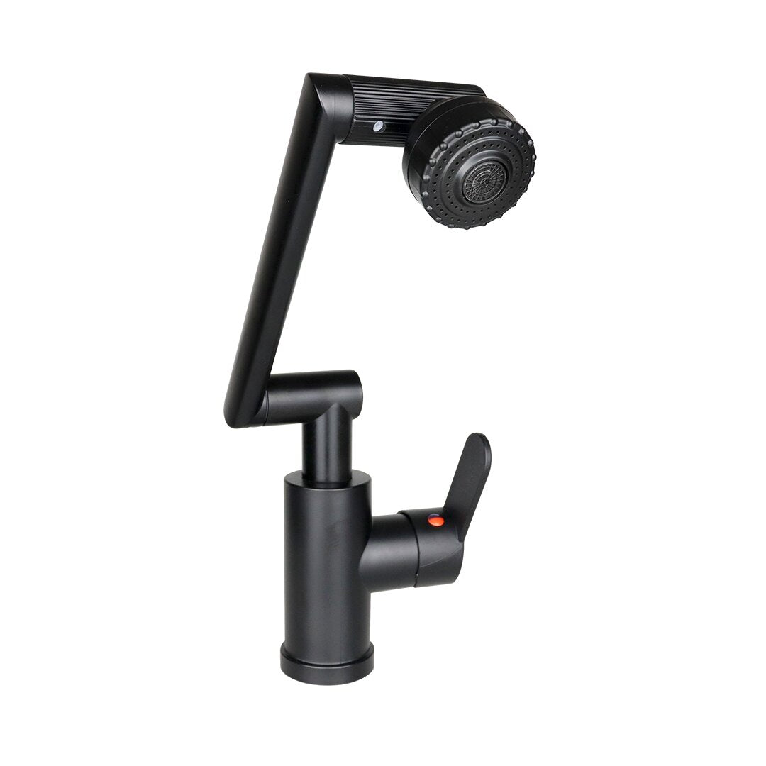 SİYAH - 1080 DERECE DÖNEBİLEN ÇOK FONKSİYONLU MUSLUK BATARYA KTX-3307 (5347)