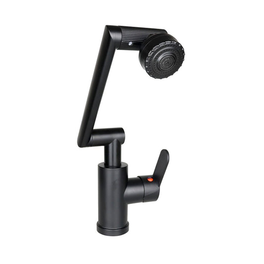 SİYAH - 1080 DERECE DÖNEBİLEN ÇOK FONKSİYONLU MUSLUK BATARYA KTX-3307 (5347)