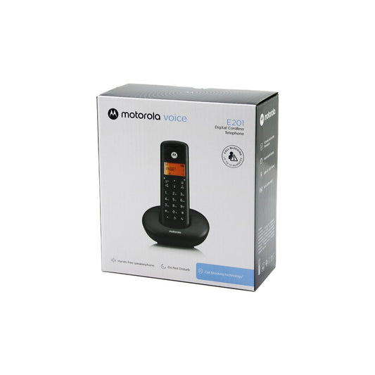 BLACK DIGITAL CORDLESS - CORDLESS PHONE CALLER ID 50 MEMORIES 300M RANGE E-201 (5347)
