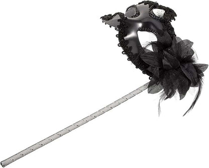 Black Glitter Photo Booth Prop Mask 18x29 cm (5347)