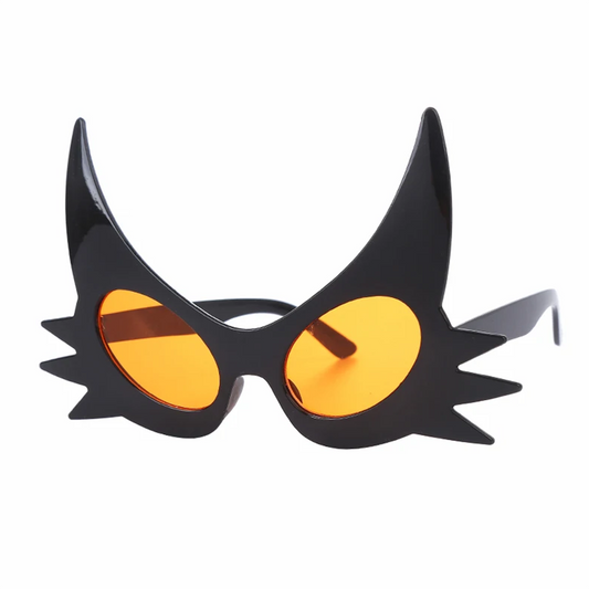 Black Color Cat Glasses with Moustache Design