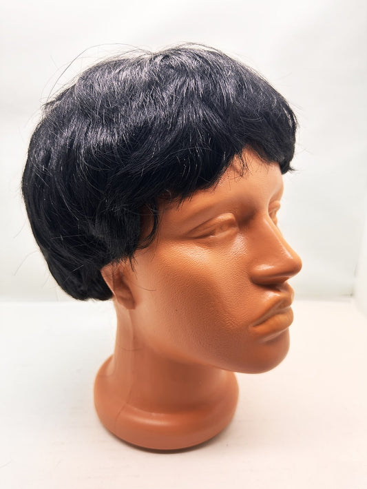 Men's Black Short Cut Wig with Lining (5347)