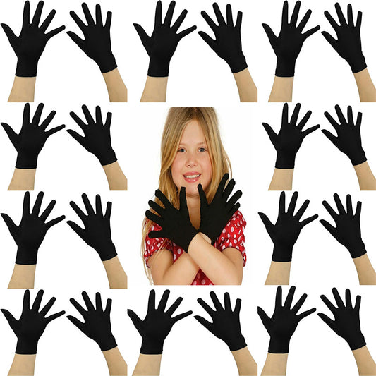 Black Lycra Show Band Gloves for April 23, October 29, May 19 - 10 Pairs (20 Pieces) (5347)