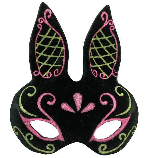 Black Suede Coated Rabbit Mask