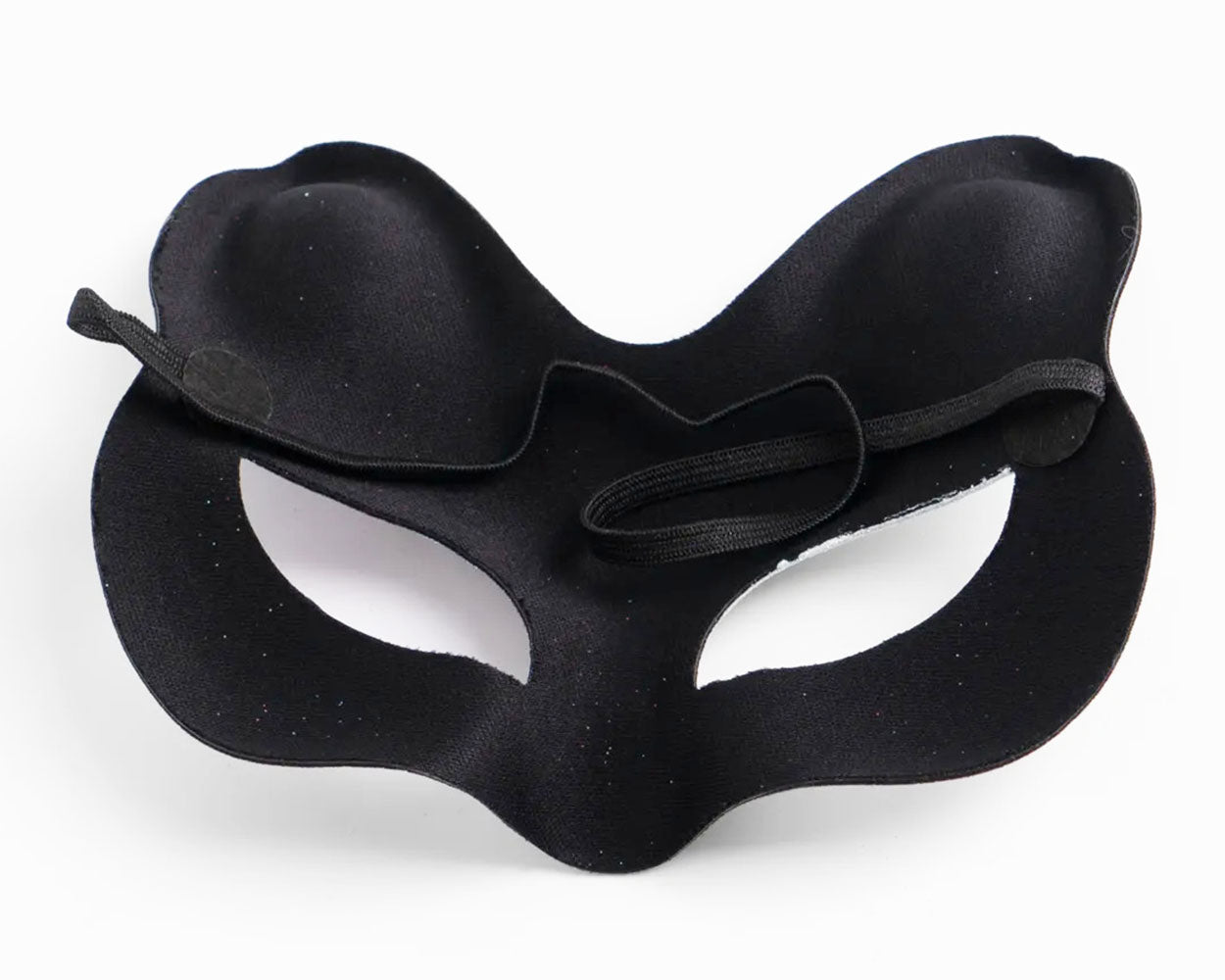 Black Suede Yellow Pink Glitter Cat Mask