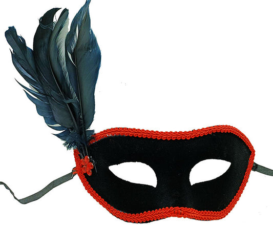 Black Suede Finish Party Masquerade Mask