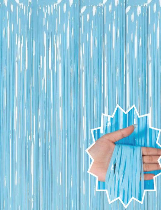 Soft Blue Tassel Door Curtain - Party, Baby Shower, Circumcision Decor, Gender Reveal Party 1x2 m (5347)