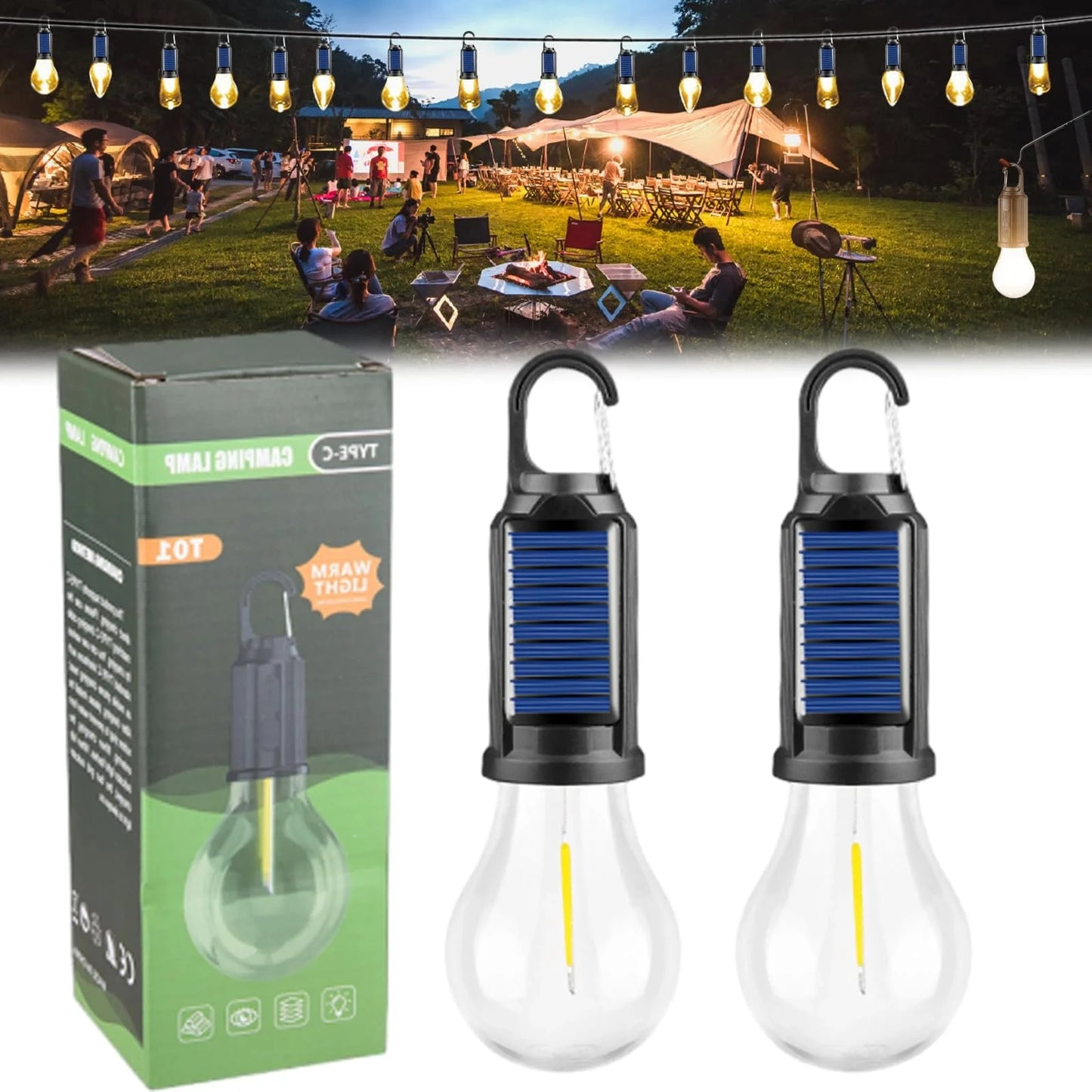 Solar Güneş Enerjili Led Ampul 3 Modlu Uzaktan Kumandalı Solar Camping Lamp (5347)