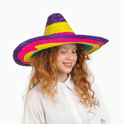 Sombrero Mexican Hat Colorful Knitted Straw Kids Size