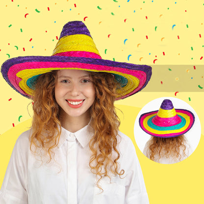 Sombrero Mexican Hat Colorful Knitted Straw Kids Size