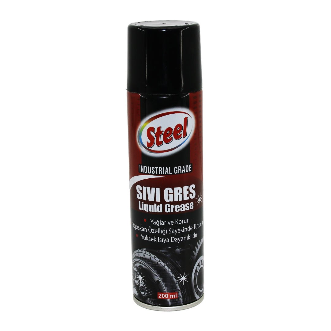 STEEL ST-1304 بخاخ شحم سائل 200 مل - يزيّت - يحمي - مقاوم للحرارة (5347)