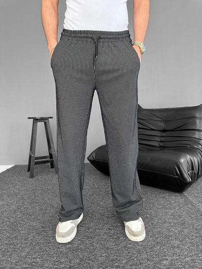 Pinstripe Pocket Trousers - Black
