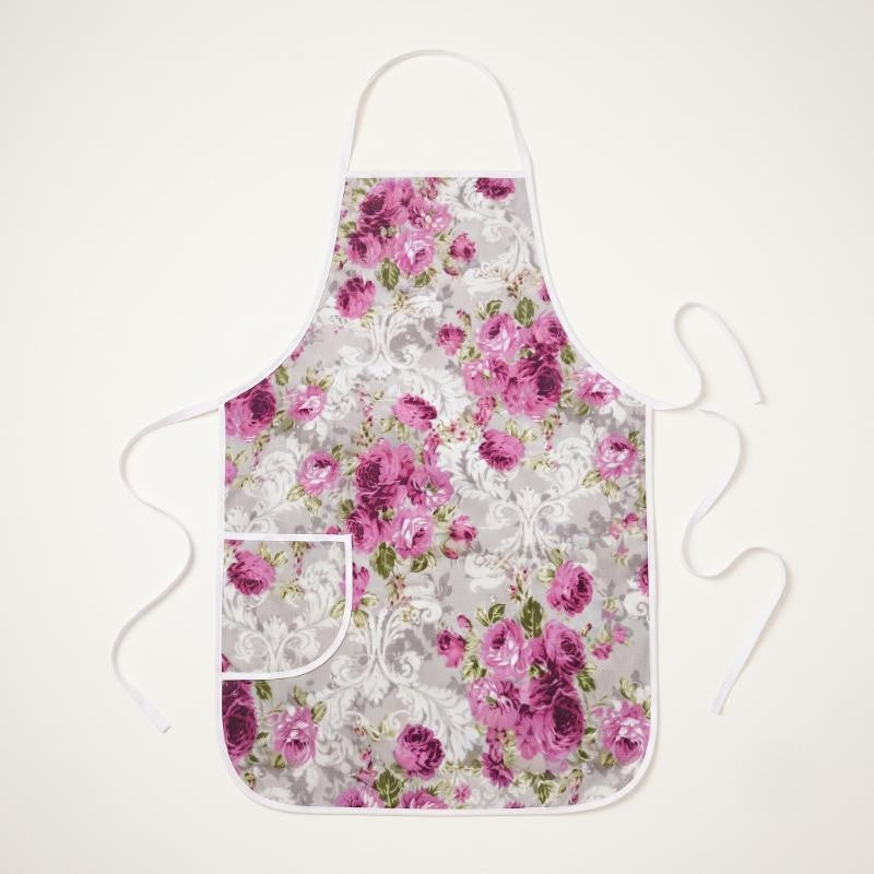 Bez Mutfak Önlüğü - Çiçek Desenli - Cepli Tasarım - Günlük Kullanım
