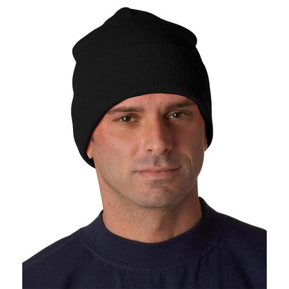 Full-Fit Winter Knitted Beanie - Black