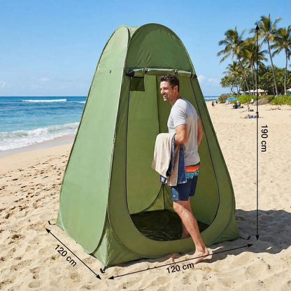 Tek Kişilik Yarı Otomatik Portatif Giyinme Kabini Çadırı - Plaj, Kamp, Duş ve Soyunma Kabini Outdoor Çadır 120x120x190 cm (5347)