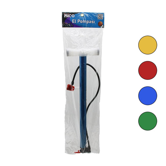 REVERSE STROKE METAL BODY PLASTIC HANDLE IRAN HAND PUMP 55CM FOR BALL - BICYCLE - MOTORCYCLE WITH STAND ATTACHMENT (5347)