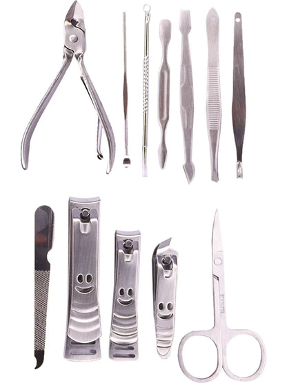 Nail Clipper Nail Care Set with Leather Pouch 12 Piece Set (5347)