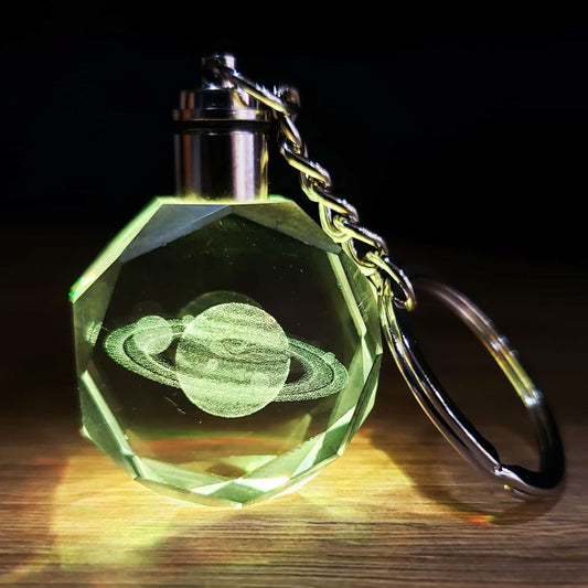 Saturn Planet Design Light-Up Keychain