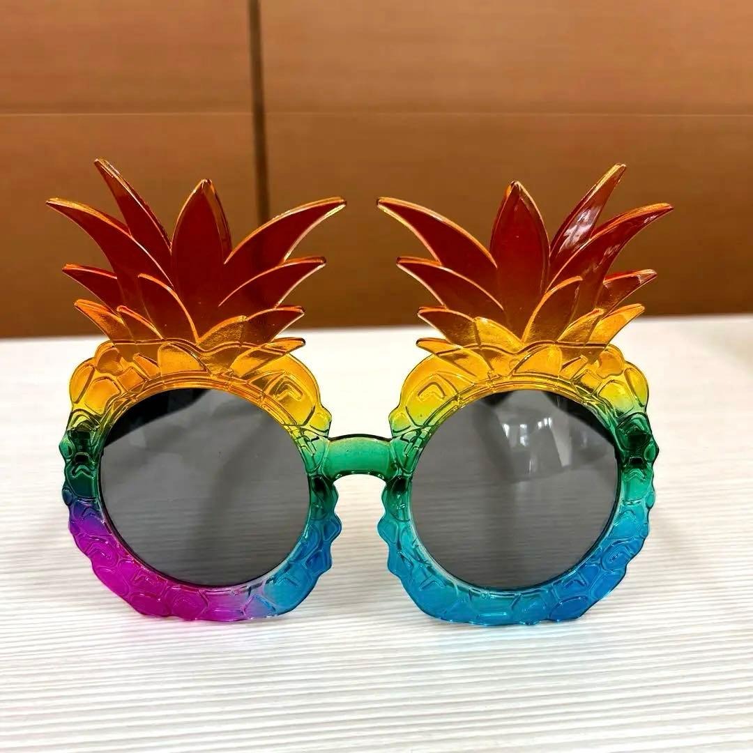 Tropikal Ananas Tasarımlı Renkli Hawaii Parti Gözlüğü (5347)