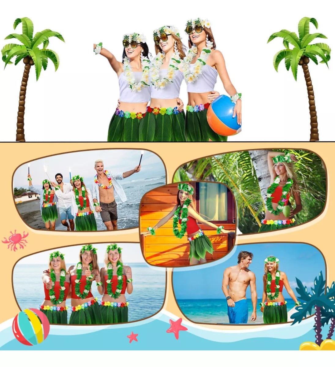 Tropical-Inspired Hawaiian Leaf Party Skirt Adult Size (5347)