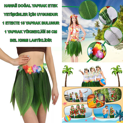 Tropical Inspired Hawaiian Leaf Party Skirt Adult Size