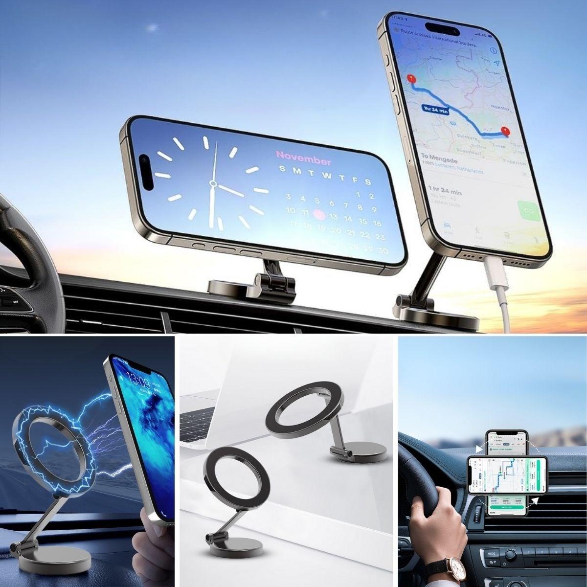 Tüm Telefonlarla Uyumlu Manyetik Araç Telefonu Tutacağı Katlanır 360 Derece Dönen Telefon Standı (5347)