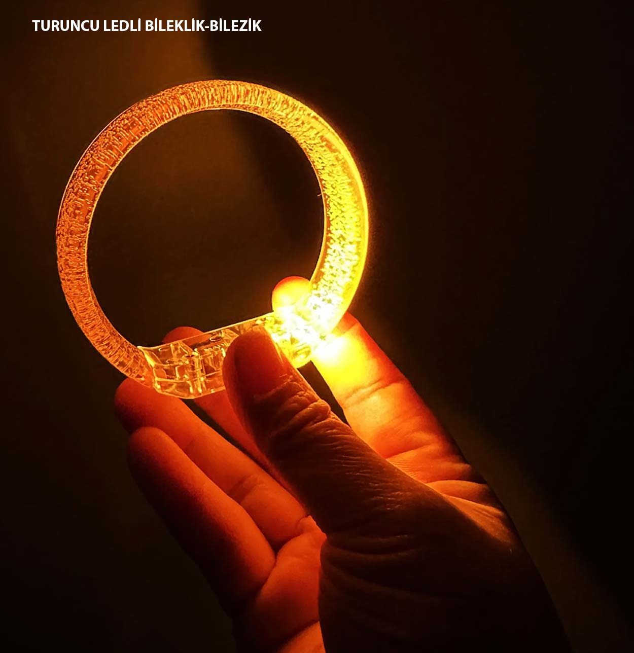 Orange LED Light-Up Printable Battery-Powered Wristband Bracelet 1.5 cm Width (5347)