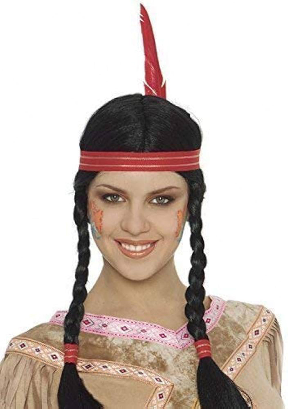 Feathered Braided Indian Wig Native American Wig (5347)