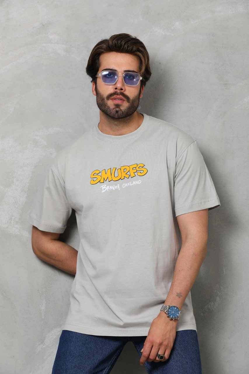 Unisex Basic Crew Neck Oversized T-Shirt - Gray