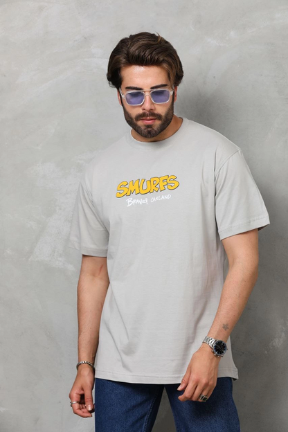Unisex Basic Crew Neck Oversized T-Shirt - Gray