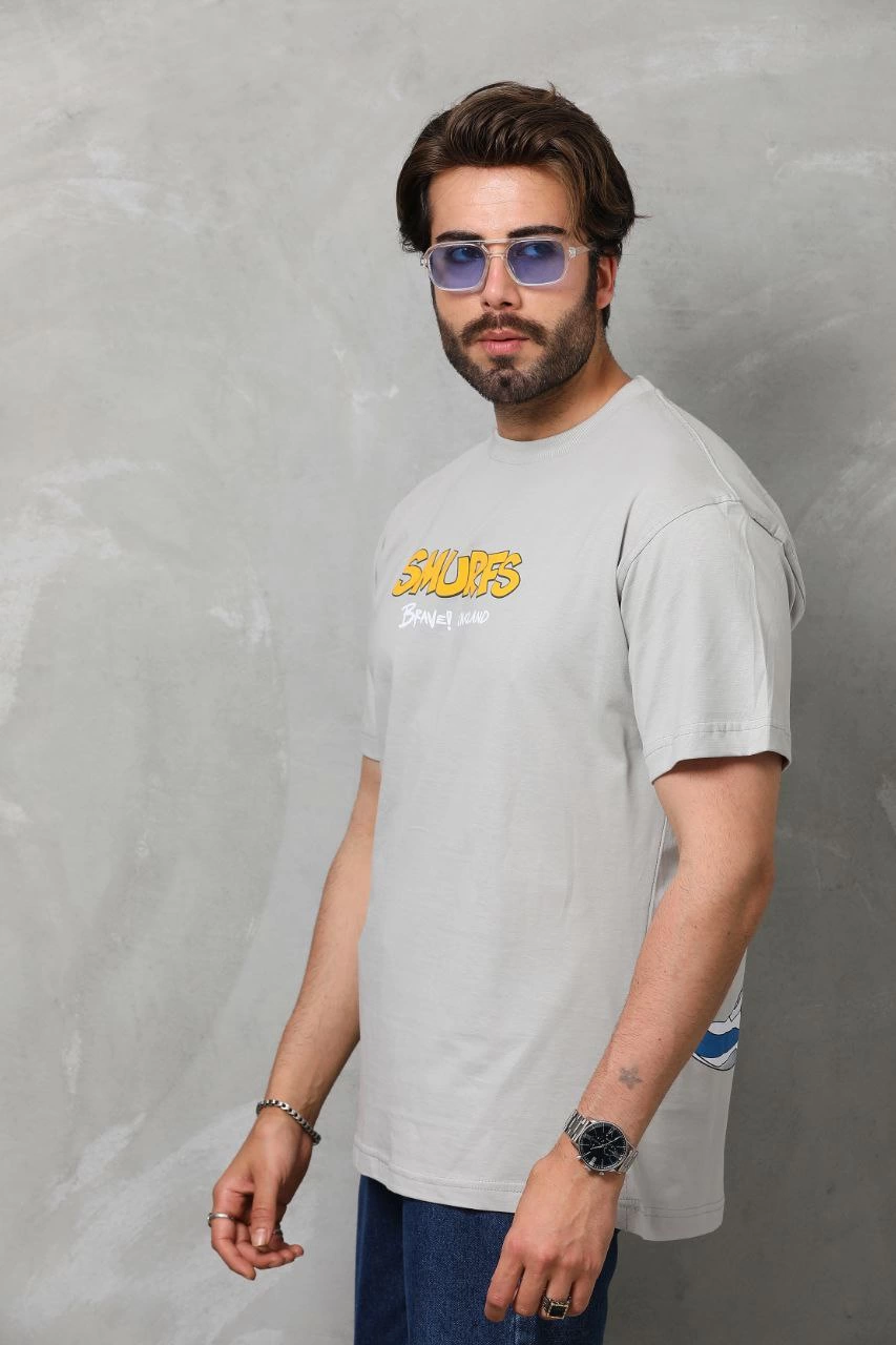 Unisex Basic Crew Neck Oversized T-Shirt - Gray