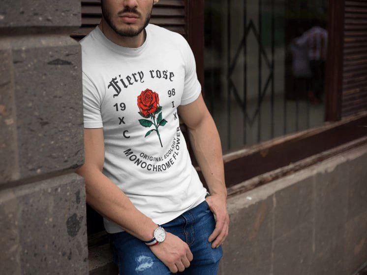 Men's Crew Neck Printed Oversize T-Shirt - White