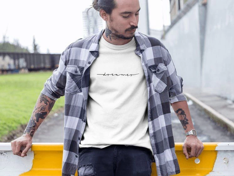 Men's Crew Neck Printed Oversize T-Shirt - White