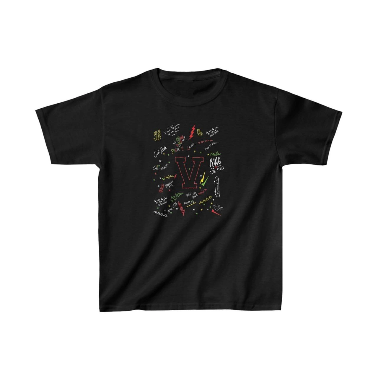 Unisex Kids' Printed T-Shirt - Black